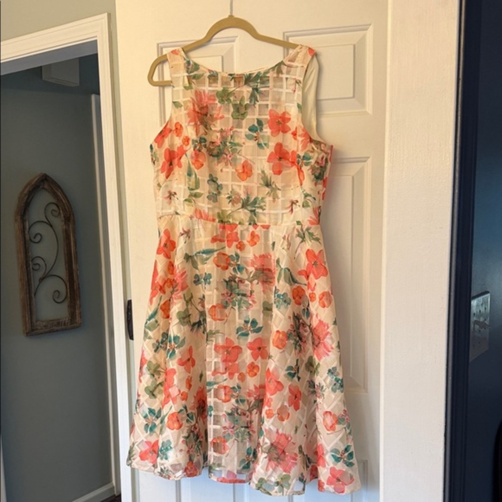 Julian Taylor Floral Sleeveless Dress - Pink and Green